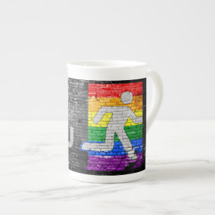 Tasse En Porcelaine Panneau de couleurs de fierté arc-en-ciel urbain S