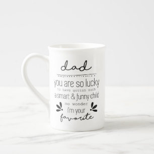 Tasse En Porcelaine Papa chanceux Smart et cadeau drôle de fête des