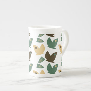 Tasse En Porcelaine Papillon de la nature moderne botanique verdure