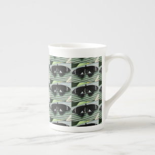 Tasse En Porcelaine Papillon noir et blanc