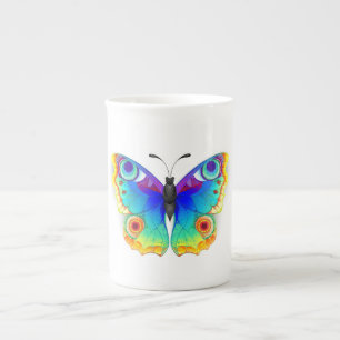 Tasse En Porcelaine Papillon Paon Arc-en-Ciel