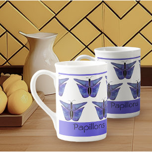 Tasse En Porcelaine Papillons pourpres