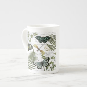 Tasse En Porcelaine papillons vintages et libellules modernes