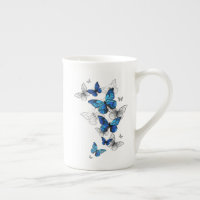 Papillons volants bleus Morpho