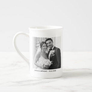 Tasse En Porcelaine Parents & Couple Minimaliste Deux Photos Mariage
