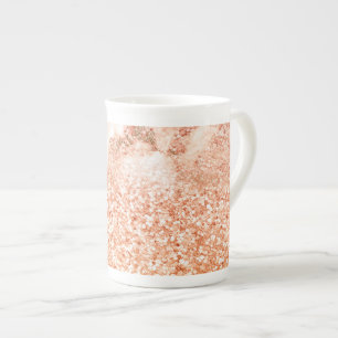 Tasse En Porcelaine Parties scintillant en or rose chic ombre parties 