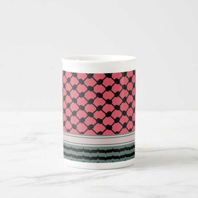 Tasse En Porcelaine Pastèque palestinienne Hatta Keffiyeh Kufiya Folk (Devant)