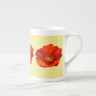 Tasse En Porcelaine Pavot rouge de l'Alaska Fleur colorée