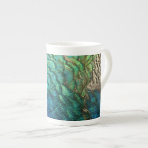Tasse En Porcelaine Peacock Plumes I Colorful Abstrait Nature Design