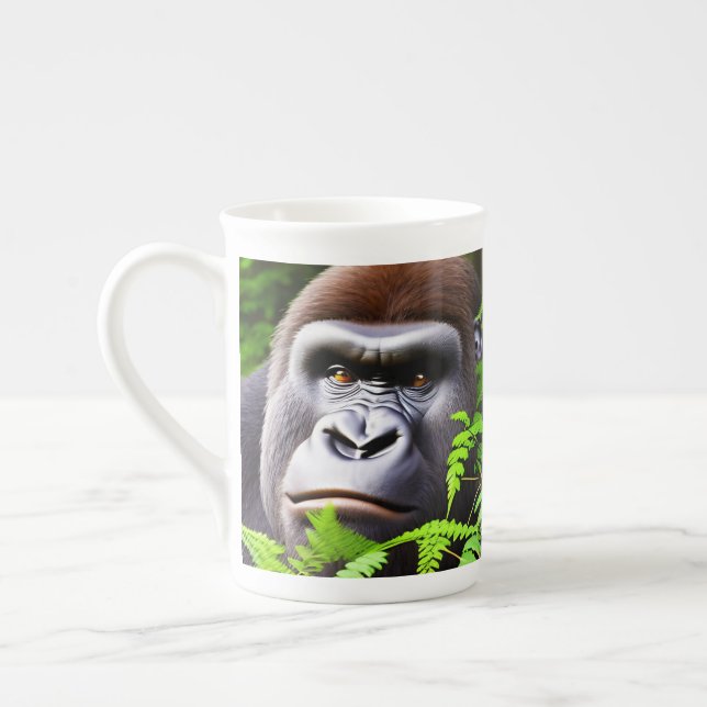 Tasse En Porcelaine Peekaboo Gorilla, Coupe de Chine osseuse (Gauche)