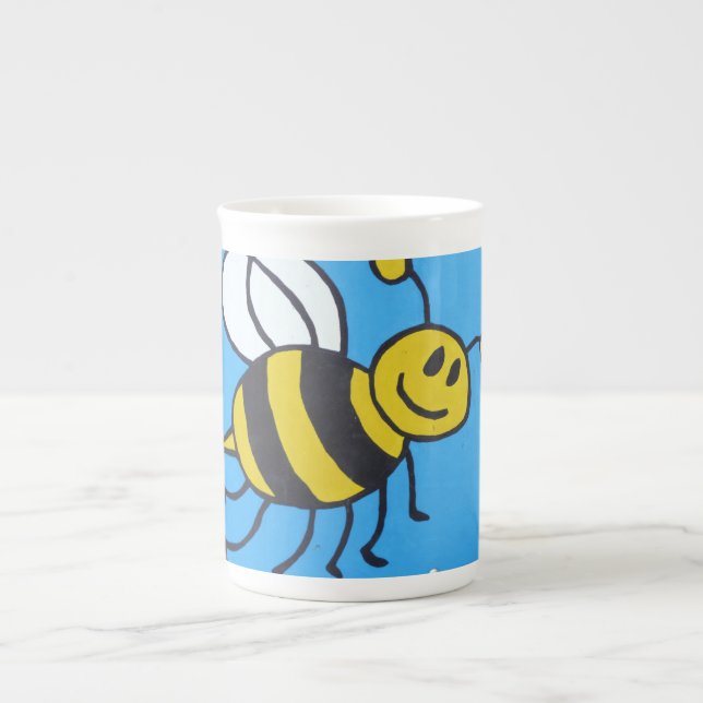 Tasse En Porcelaine Peinture d'abeilles (Devant)