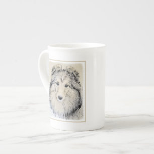 Tasse En Porcelaine Peinture de chien de berger de Shetland - art