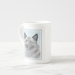 Tasse En Porcelaine Peinture de Chien Norvégien Elkhound - Art Origina