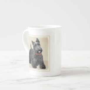 Tasse En Porcelaine Peinture de Terrier d'écossais - art original