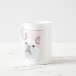 Tasse En Porcelaine Peinture française de Bulldog (Crème/Blanc) - Art 
