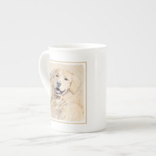 Tasse En Porcelaine Peinture Golden Retriever - Joli art original chie