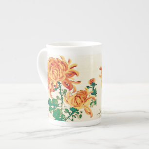 Tasse En Porcelaine Peinture japonaise vintage des chrysanthèmes