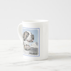 Tasse En Porcelaine Peinture Saint Bernard - Cute Original Chien Art