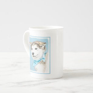 Tasse En Porcelaine Peinture Sibérienne Husky Puppy - Art Chien origin