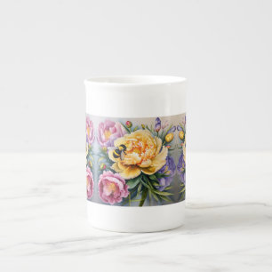 Tasse En Porcelaine Peony et la porcelaine d'abeille