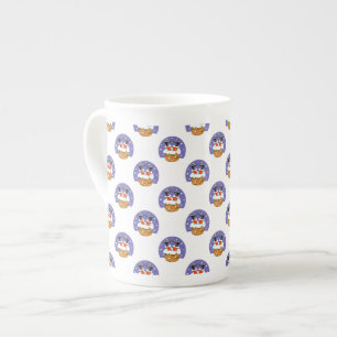 Tasse En Porcelaine Père Noël dans cheminée, neige, Noël, Nouvel An