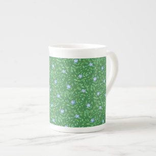 Tasse En Porcelaine Périwinkle Bleu foncé Vert champêtre Floral de sty