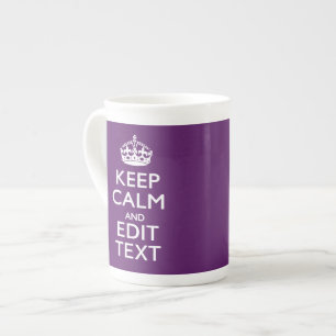Tasse En Porcelaine Personalisé KEEP CALM ET votre texte sur violet