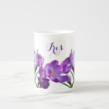 Personnalisable Iris nom jolie fleur violet fun