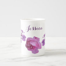 Personnalisable nom Jessica rose rose rose violet