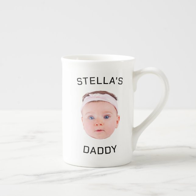 Tasse En Porcelaine Personnalisé Baby Face Photo Papa Cadeau (Droite)