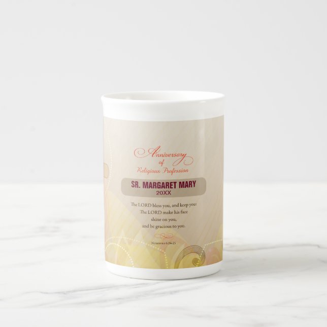 Tasse En Porcelaine Personnalisé Nom et année Nun, 60e Anniversaire Re (Devant)