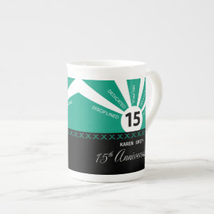 Tasse En Porcelaine Personnaliser, 15e anniversaire professionnel d'en
