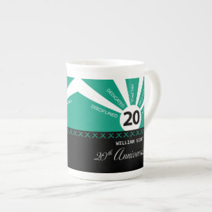 Tasse En Porcelaine Personnaliser, 20e anniversaire d'employé d'entrep