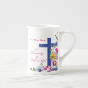 Tasse En Porcelaine Personnaliser, 25e anniversaire Nun vie religieuse