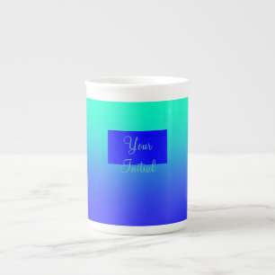 Tasse En Porcelaine Personnaliser le dégradé bleu vert