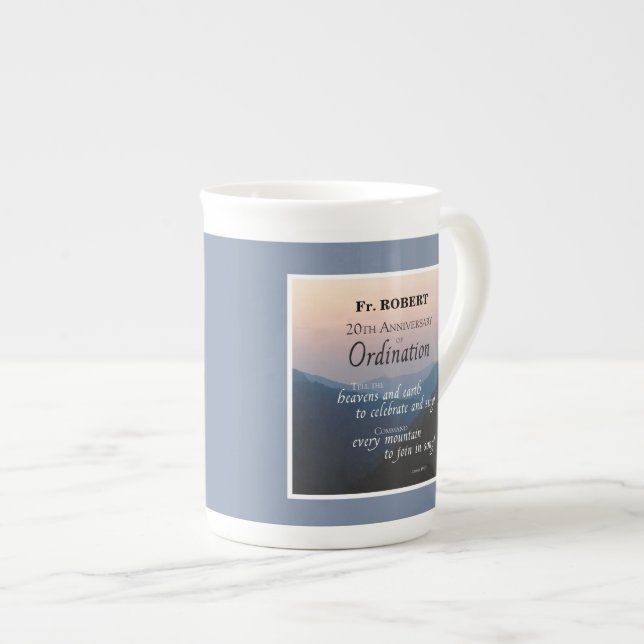 Tasse En Porcelaine Personnaliser les fêtes d'Ordination du 20e annive (Devant droit)