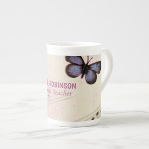 Tasse En Porcelaine Personnaliser, Musique Papillons Merci Enseignant