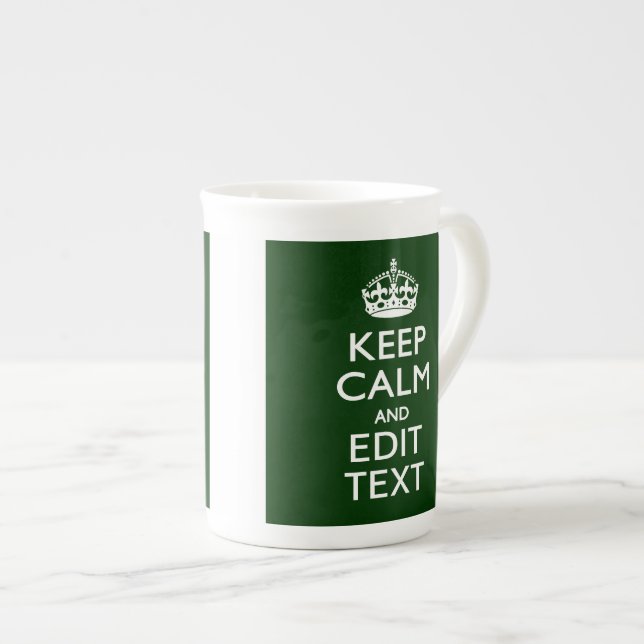 Tasse En Porcelaine Personnalized Keep Calm And Have Your Text on Gree (Devant droit)