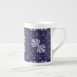 Tasse En Porcelaine Pétales de fleurs géométriques motif abstrait répé