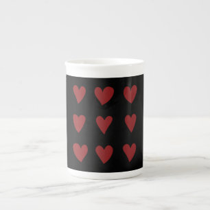 Tasse En Porcelaine Petit Coeur Rouge mignon Cadeau Saint Valentin