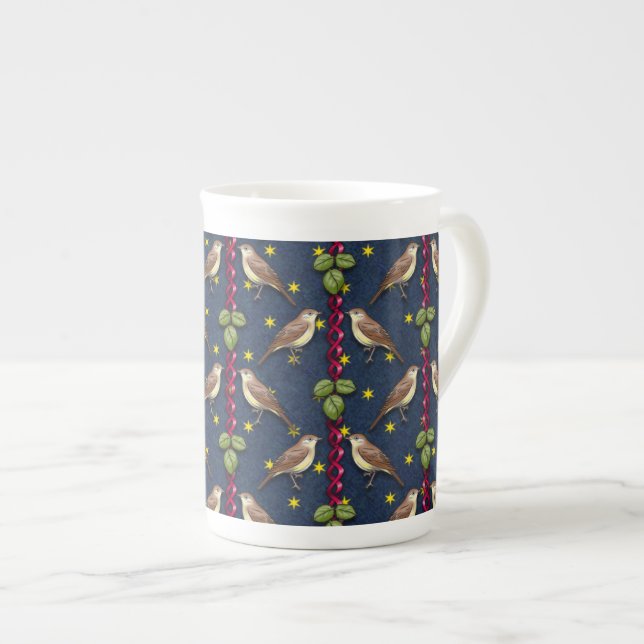 Tasse En Porcelaine Petits oiseaux chanteurs (Devant droit)