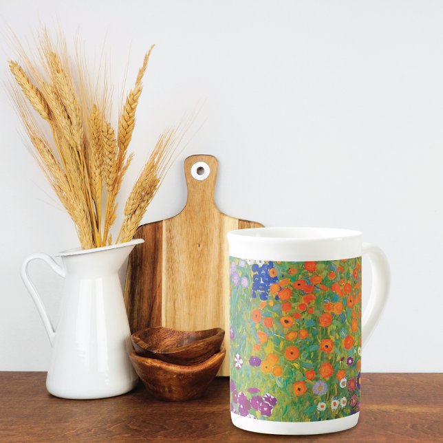 Tasse En Porcelaine Petunias Asters Garden Gustav Klimt (Créateur téléchargé)