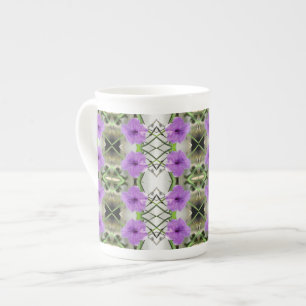 Tasse En Porcelaine Pétunias et treillage mexicains