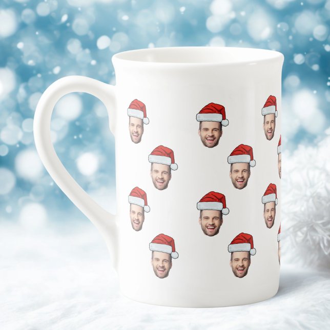 Tasse En Porcelaine Photo sur mesure Santa Hat Cadeau de Noël (Créateur téléchargé)