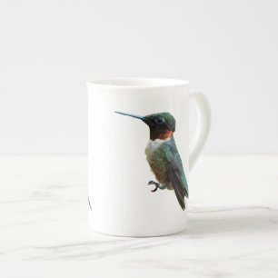 Tasse En Porcelaine Photographie d'oiseau de colibri à gorge rubis