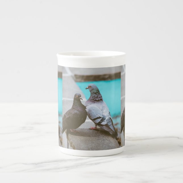 Tasse En Porcelaine Pigeons (Devant)