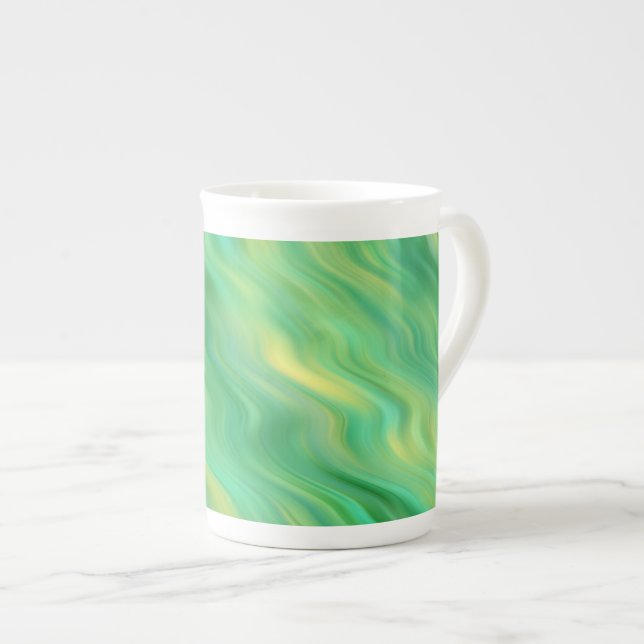 Tasse En Porcelaine Pine vert Vavy Texture (Devant droit)