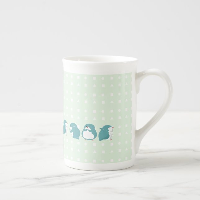 Tasse En Porcelaine Pingouin bleu (Droite)