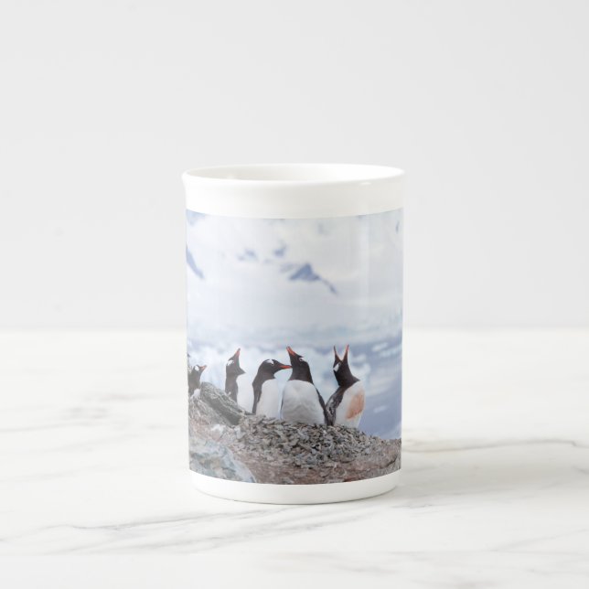 Tasse En Porcelaine Pingouins en Antarctique (Devant)
