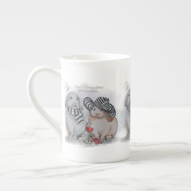 Tasse En Porcelaine "Pipa & Marlow" Boganhues Print (Gauche)